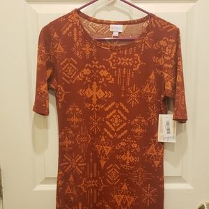 Lularoe Red/Aztec print Julia Dress